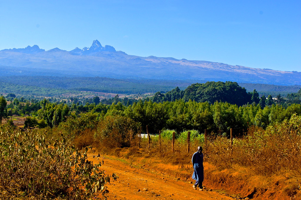 Le Mont Kenya vu de la savane